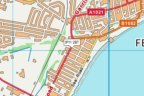 IP11 2BT map - OS VectorMap District (Ordnance Survey)