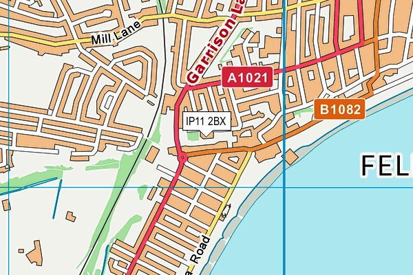 IP11 2BX map - OS VectorMap District (Ordnance Survey)