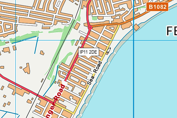 IP11 2DE map - OS VectorMap District (Ordnance Survey)