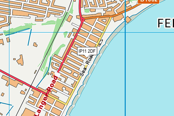 IP11 2DF map - OS VectorMap District (Ordnance Survey)