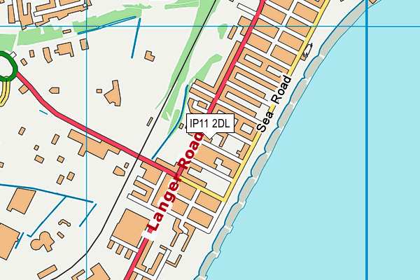 IP11 2DL map - OS VectorMap District (Ordnance Survey)