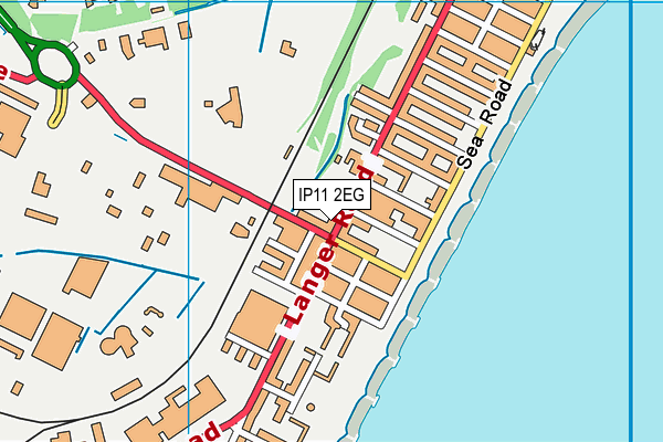 IP11 2EG map - OS VectorMap District (Ordnance Survey)