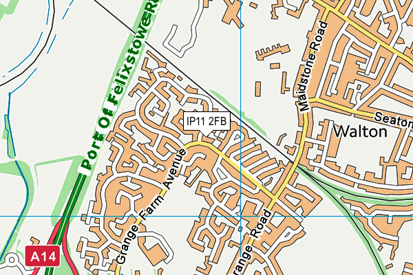 IP11 2FB map - OS VectorMap District (Ordnance Survey)