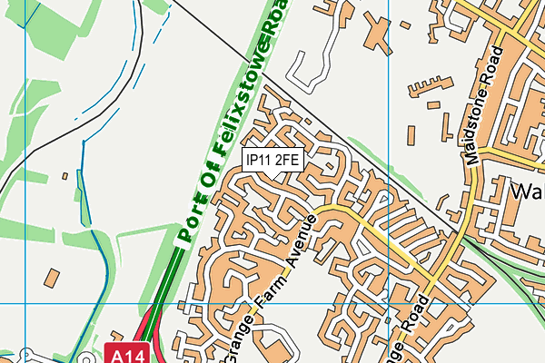 IP11 2FE map - OS VectorMap District (Ordnance Survey)