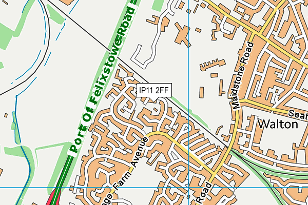 IP11 2FF map - OS VectorMap District (Ordnance Survey)