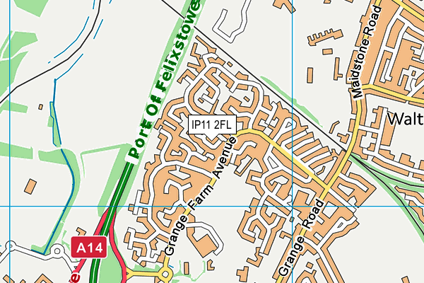 IP11 2FL map - OS VectorMap District (Ordnance Survey)