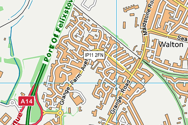IP11 2FN map - OS VectorMap District (Ordnance Survey)