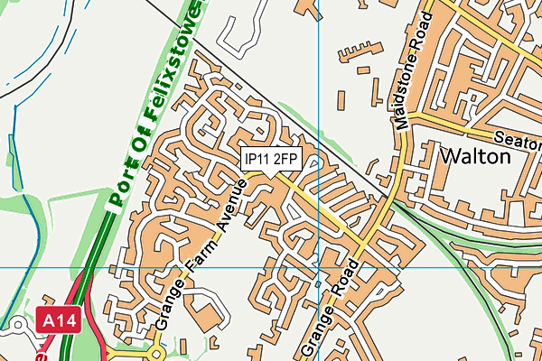 IP11 2FP map - OS VectorMap District (Ordnance Survey)