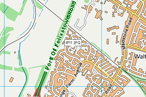 IP11 2FQ map - OS VectorMap District (Ordnance Survey)