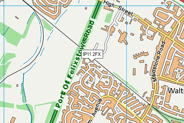 IP11 2FX map - OS VectorMap District (Ordnance Survey)