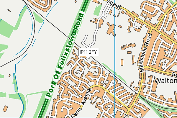 IP11 2FY map - OS VectorMap District (Ordnance Survey)
