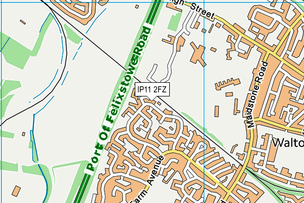IP11 2FZ map - OS VectorMap District (Ordnance Survey)