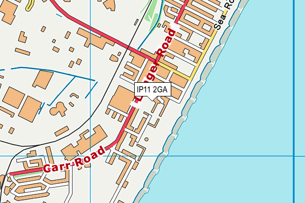 IP11 2GA map - OS VectorMap District (Ordnance Survey)