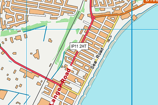 IP11 2HT map - OS VectorMap District (Ordnance Survey)