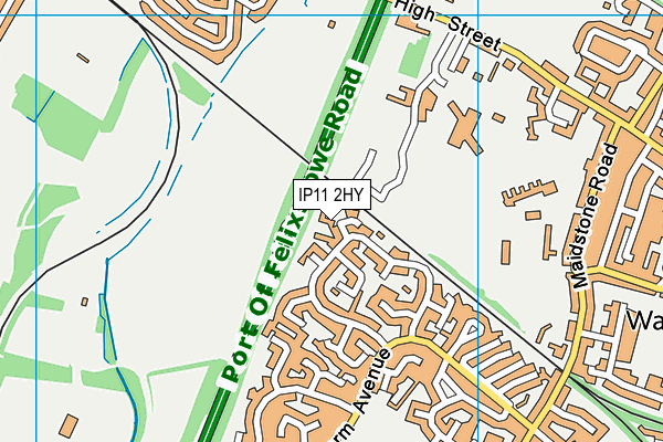 IP11 2HY map - OS VectorMap District (Ordnance Survey)