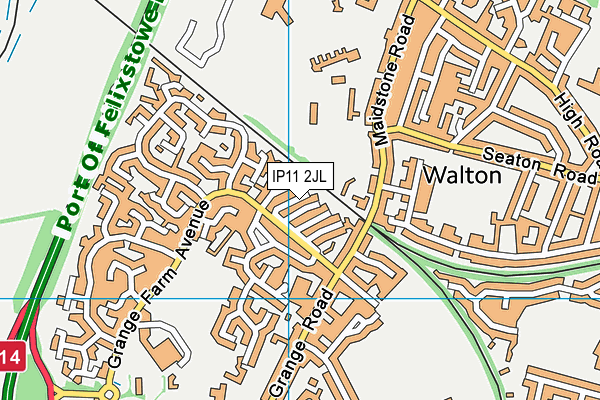 IP11 2JL map - OS VectorMap District (Ordnance Survey)