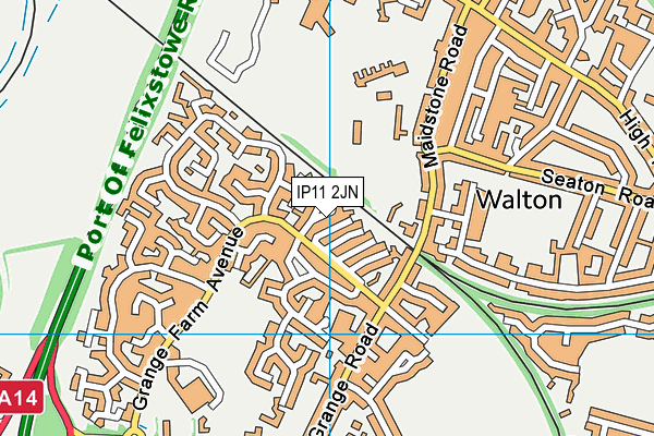 IP11 2JN map - OS VectorMap District (Ordnance Survey)