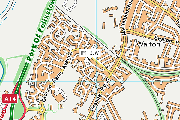 IP11 2JW map - OS VectorMap District (Ordnance Survey)