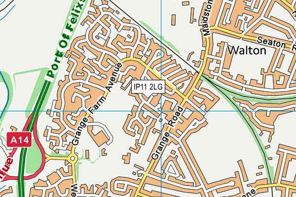 IP11 2LG map - OS VectorMap District (Ordnance Survey)