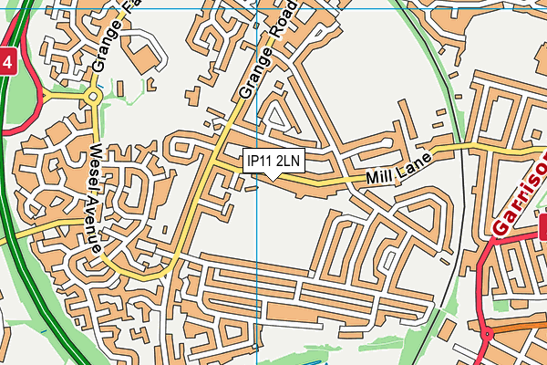 IP11 2LN map - OS VectorMap District (Ordnance Survey)