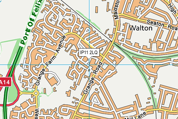 IP11 2LQ map - OS VectorMap District (Ordnance Survey)