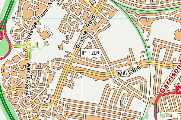 IP11 2LR map - OS VectorMap District (Ordnance Survey)