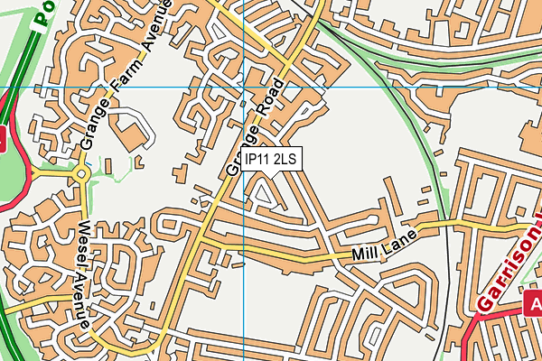 IP11 2LS map - OS VectorMap District (Ordnance Survey)