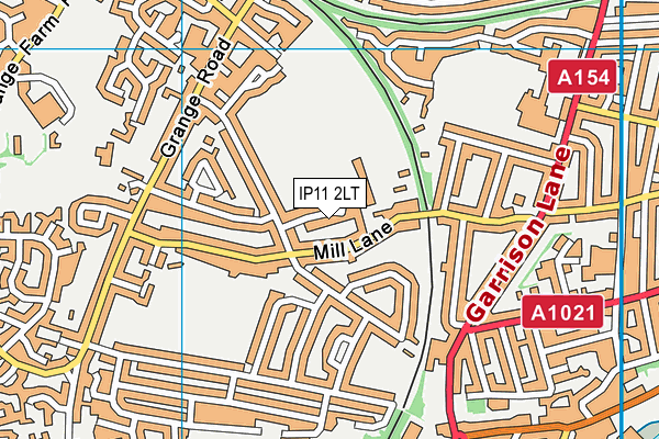 IP11 2LT map - OS VectorMap District (Ordnance Survey)
