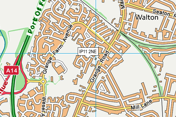 IP11 2NE map - OS VectorMap District (Ordnance Survey)