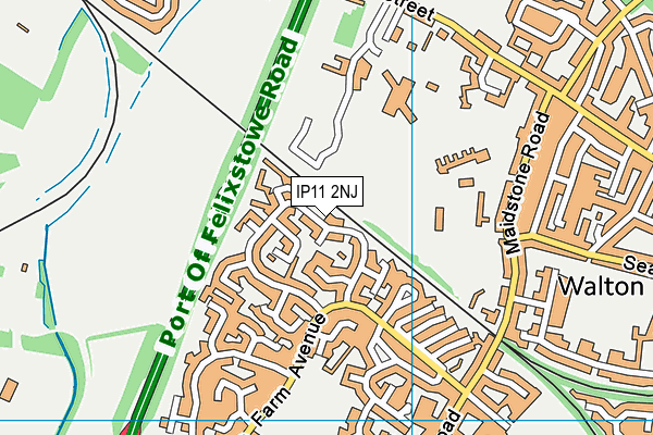 IP11 2NJ map - OS VectorMap District (Ordnance Survey)