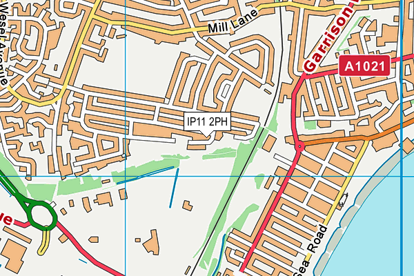 IP11 2PH map - OS VectorMap District (Ordnance Survey)