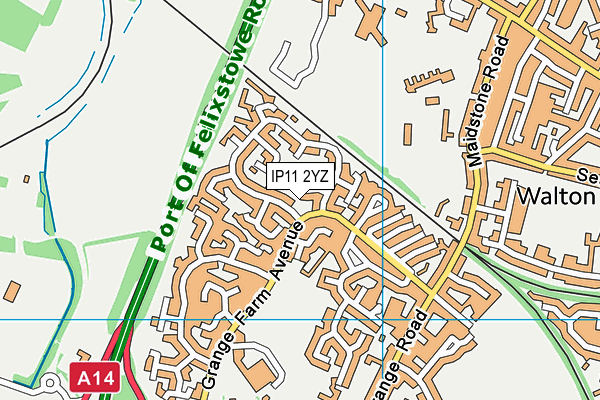 IP11 2YZ map - OS VectorMap District (Ordnance Survey)