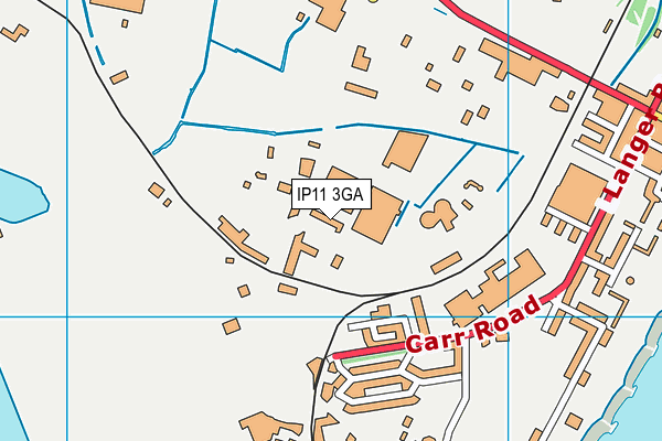 IP11 3GA map - OS VectorMap District (Ordnance Survey)