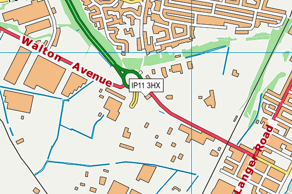 IP11 3HX map - OS VectorMap District (Ordnance Survey)