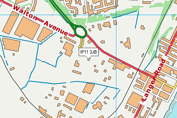 IP11 3JB map - OS VectorMap District (Ordnance Survey)