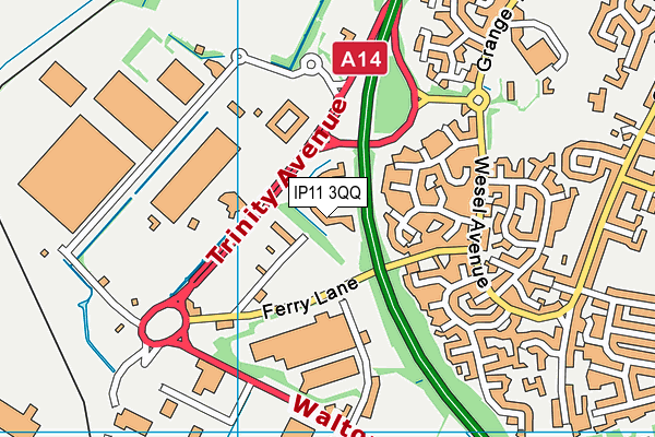 IP11 3QQ map - OS VectorMap District (Ordnance Survey)