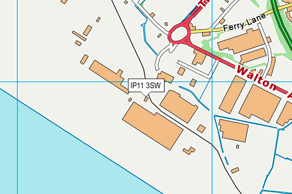 IP11 3SW map - OS VectorMap District (Ordnance Survey)