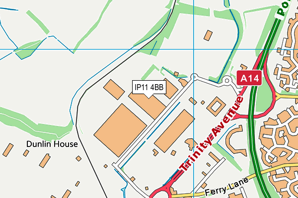 IP11 4BB map - OS VectorMap District (Ordnance Survey)