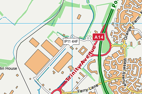 IP11 4HF map - OS VectorMap District (Ordnance Survey)