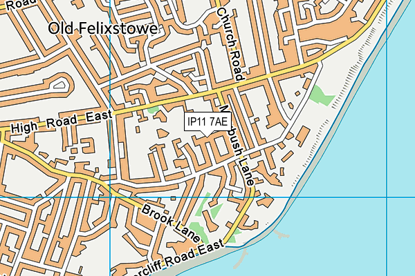 IP11 7AE map - OS VectorMap District (Ordnance Survey)