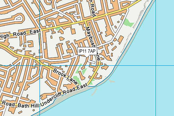 IP11 7AP map - OS VectorMap District (Ordnance Survey)
