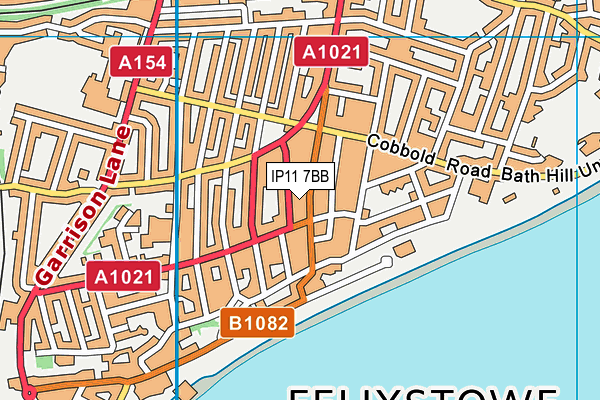 IP11 7BB map - OS VectorMap District (Ordnance Survey)