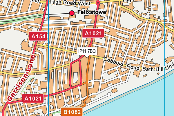 IP11 7BQ map - OS VectorMap District (Ordnance Survey)