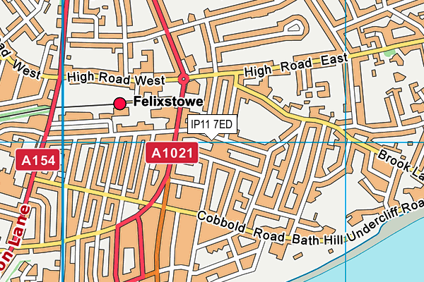 IP11 7ED map - OS VectorMap District (Ordnance Survey)