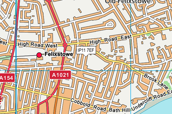 IP11 7EF map - OS VectorMap District (Ordnance Survey)