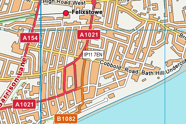 Coastside Fitness map (IP11 7EN) - OS VectorMap District (Ordnance Survey)