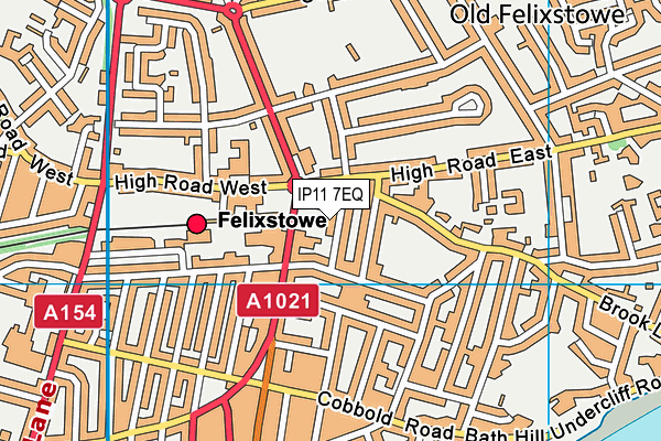 IP11 7EQ map - OS VectorMap District (Ordnance Survey)