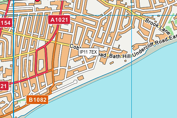 IP11 7EX map - OS VectorMap District (Ordnance Survey)