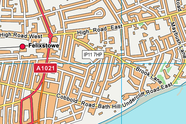 IP11 7HP map - OS VectorMap District (Ordnance Survey)