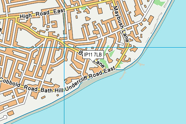 IP11 7LB map - OS VectorMap District (Ordnance Survey)